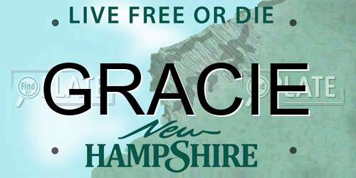 GRACIE New Hampshire License Plate