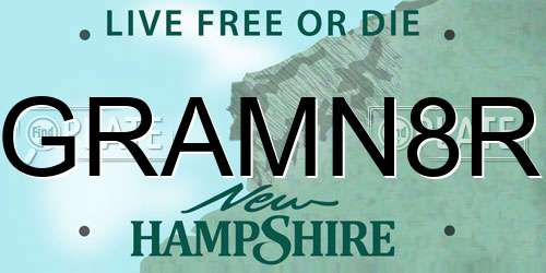 GRAMN8R New Hampshire License Plate