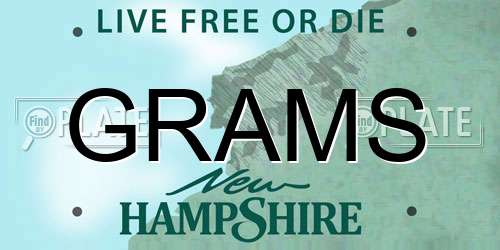 GRAMS New Hampshire License Plate