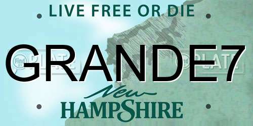 GRANDE7 New Hampshire License Plate