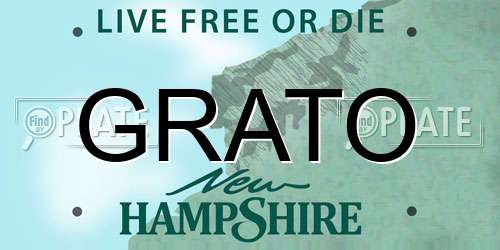GRATO New Hampshire License Plate