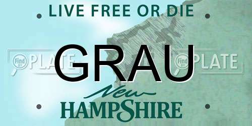 GRAU New Hampshire License Plate