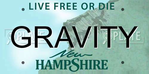 GRAVITY New Hampshire License Plate