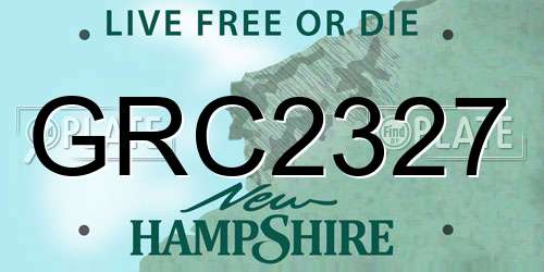 GRC2327 New Hampshire License Plate