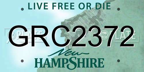 GRC2372 New Hampshire License Plate