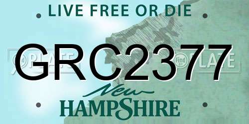 GRC2377 New Hampshire License Plate