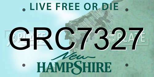 GRC7327 New Hampshire License Plate