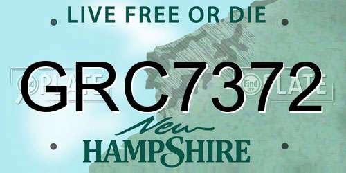 GRC7372 New Hampshire License Plate