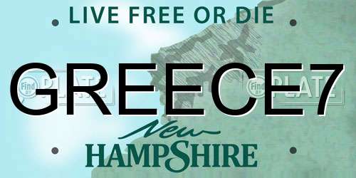 GREECE7 New Hampshire License Plate