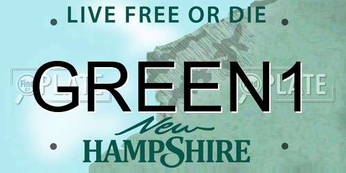 GREEN1 New Hampshire License Plate
