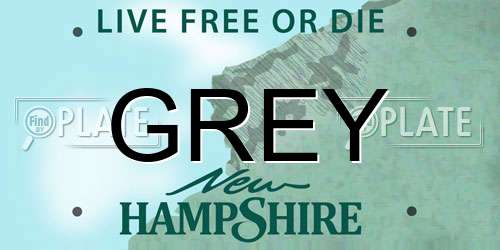 GREY New Hampshire License Plate