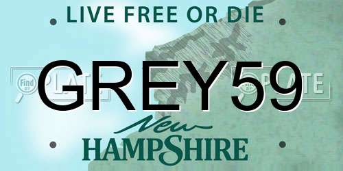 GREY59 New Hampshire License Plate
