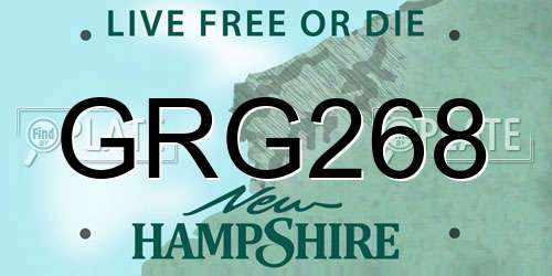 GRG268 New Hampshire License Plate