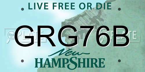 GRG76B New Hampshire License Plate