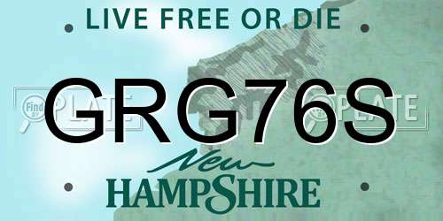 GRG76S New Hampshire License Plate
