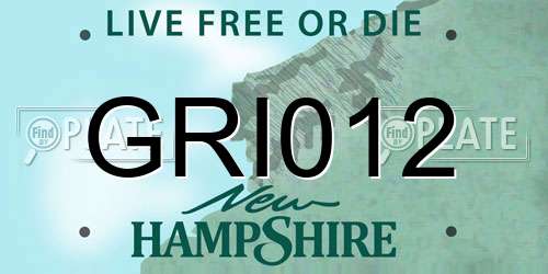 GRI012 New Hampshire License Plate