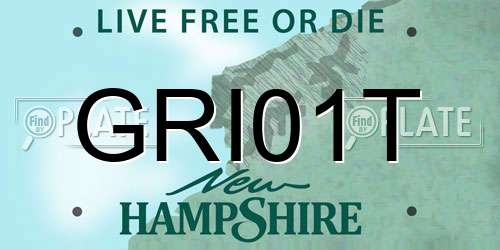 GRI01T New Hampshire License Plate