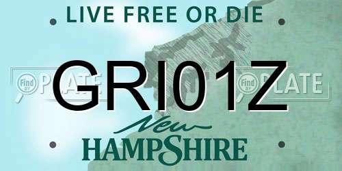 GRI01Z New Hampshire License Plate