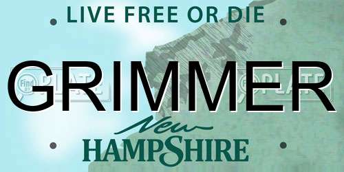 GRIMMER New Hampshire License Plate