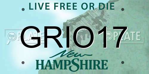 GRIO17 New Hampshire License Plate