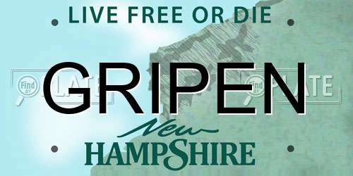 GRIPEN New Hampshire License Plate