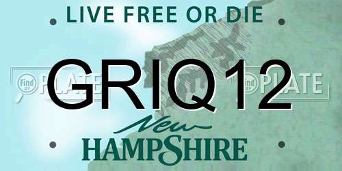GRIQ12 New Hampshire License Plate