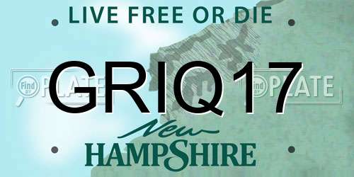 GRIQ17 New Hampshire License Plate