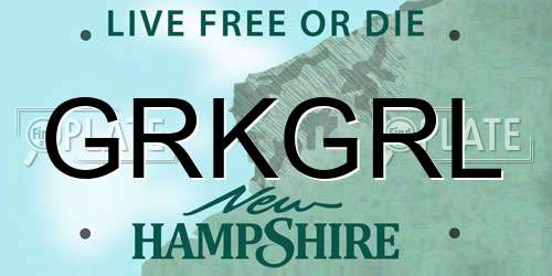 GRKGRL New Hampshire License Plate