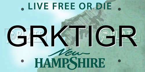 GRKTIGR New Hampshire License Plate