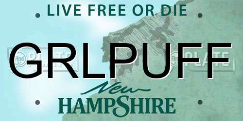 GRLPUFF New Hampshire License Plate