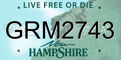 GRM2743 New Hampshire License Plate