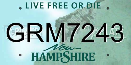 GRM7243 New Hampshire License Plate