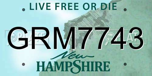 GRM7743 New Hampshire License Plate