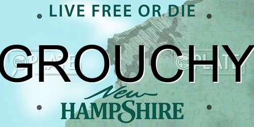 GROUCHY New Hampshire License Plate