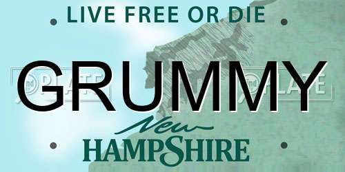 GRUMMY New Hampshire License Plate