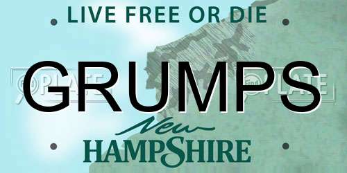 GRUMPS New Hampshire License Plate