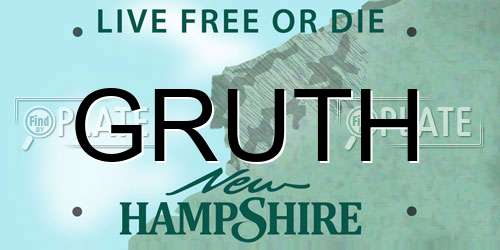 GRUTH New Hampshire License Plate