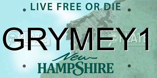 GRYMEY1 New Hampshire License Plate