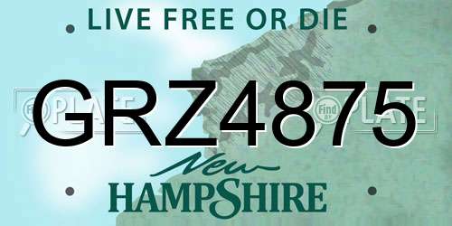 GRZ4875 New Hampshire License Plate