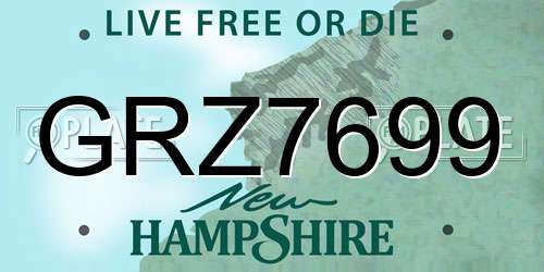 GRZ7699 New Hampshire License Plate