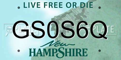 GS0S6Q New Hampshire License Plate