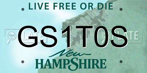 GS1T0S New Hampshire License Plate