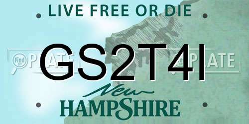 GS2T4I New Hampshire License Plate