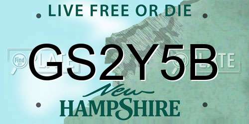 GS2Y5B New Hampshire License Plate