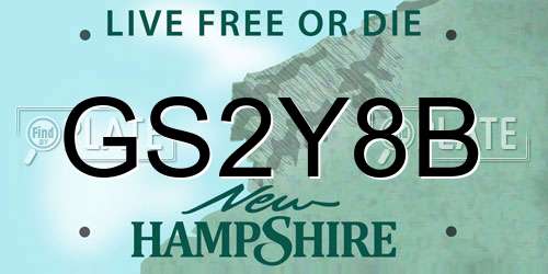 GS2Y8B New Hampshire License Plate