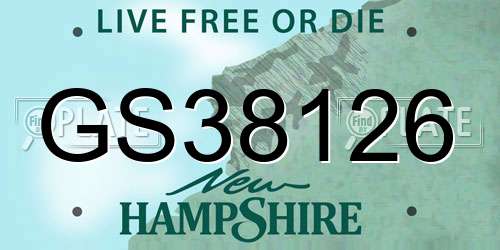 GS38126 New Hampshire License Plate