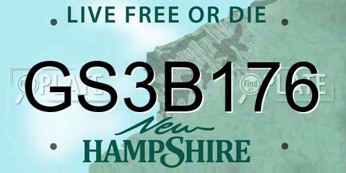 GS3B176 New Hampshire License Plate