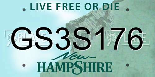 GS3S176 New Hampshire License Plate