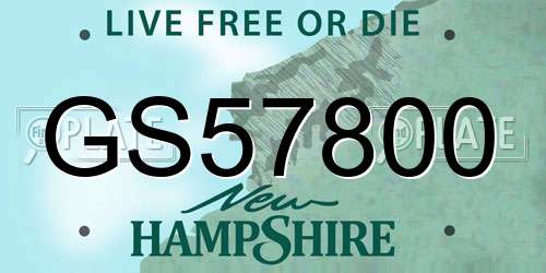 GS57800 New Hampshire License Plate