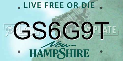 GS6G9T New Hampshire License Plate
